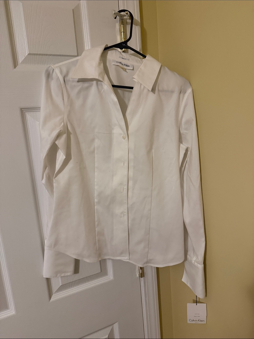 Calvin Klein Women's White Button-Down Shirt